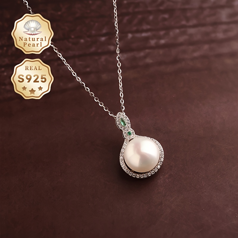 Natural Freshwater Pearl Pendant Necklace S925 Silver